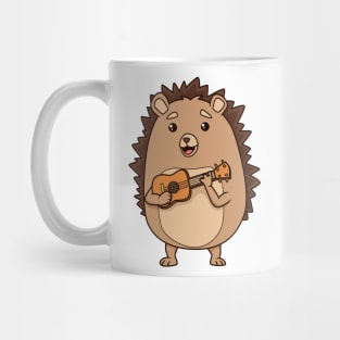 Cartoon hedgehog playing ukulele Mug